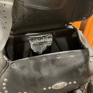 Studded Leather Harley Davidson Saddle Bags.